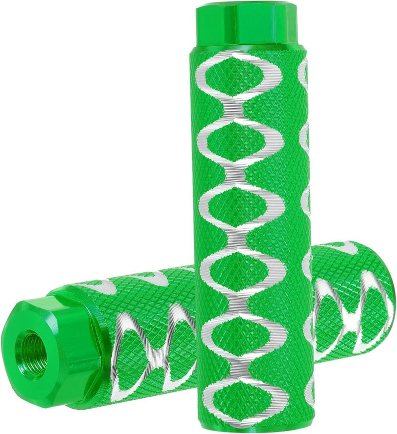 Laad afbeelding in Galerijviewer, PATIKIL Aluminiumlegering O-vorm fiets haringen fit 3/8 "assen, anti-slip lood voet fiets haringen achterbank staat voor BMX mountainbike fietsen achterste stuntharingen, groen - happygetfit.com
