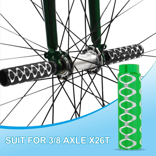 PATIKIL Aluminiumlegering O-vorm fiets haringen fit 3/8 "assen, anti-slip lood voet fiets haringen achterbank staat voor BMX mountainbike fietsen achterste stuntharingen, groen - happygetfit.com