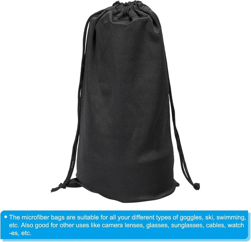 Laad afbeelding in Galerijviewer, PATIKIL Brillentas, skimasker, tas, beschermende opbergtas van zachte microvezel, met trekkoord voor sneeuwbril, camera, Zwart, 24cm x 14cm/ 9.45-inch x 5.51-inch (L*W) - happygetfit.com
