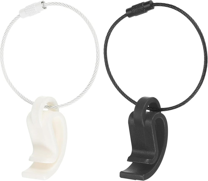 Load image into Gallery viewer, PATIKIL Flying Disc Clip met draadkabel, 2 stuks Sport Disk Hanger Haakhouder voor het Dragen Organiseren, Wit Zwart - happygetfit.com
