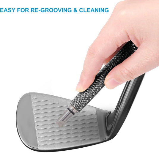 PATIKIL Golfclub groefslijper, golfclubslijpers re-groefgereedschap en reiniger voor mannen U & V-groeven wiggen ijzers genereren optimale rugspin, zwart - happygetfit.com