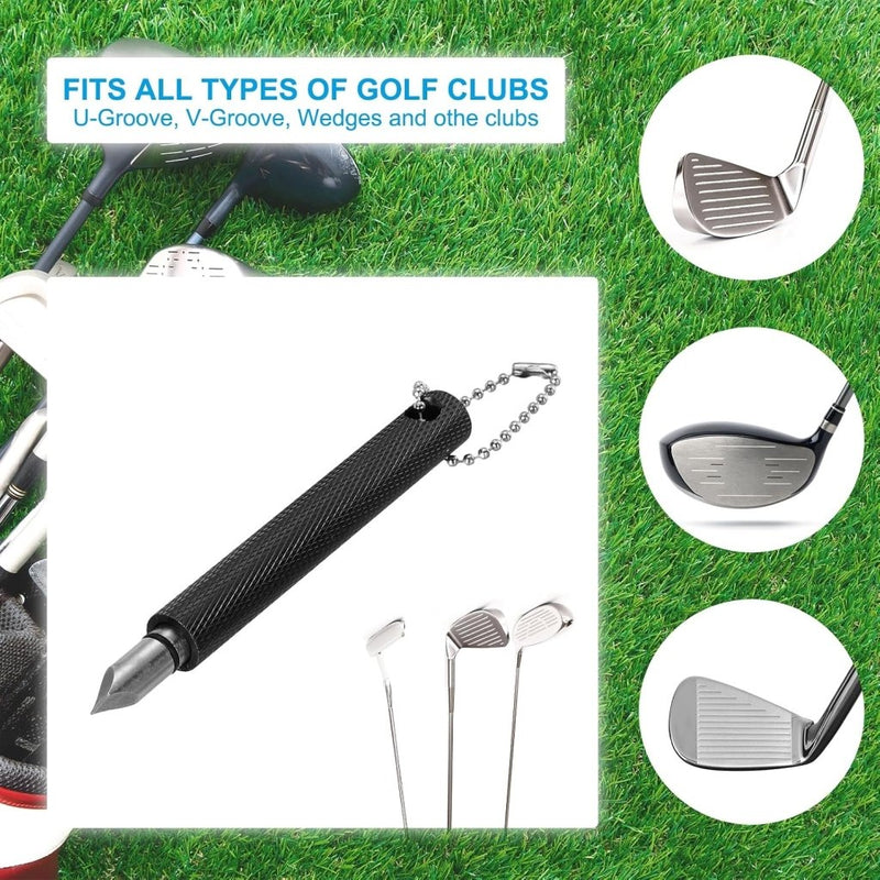 Laad afbeelding in Galerijviewer, PATIKIL Golfclub groefslijper, golfclubslijpers re-groefgereedschap en reiniger voor mannen U &amp; V-groeven wiggen ijzers genereren optimale rugspin, zwart - happygetfit.com
