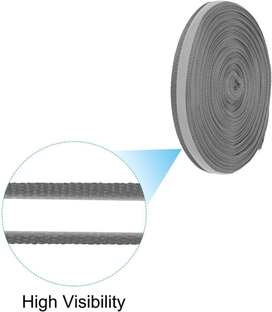 PATIKIL Reflecterende banden, strepen, 10 mm x 22 m, hoge zichtbaarheid, reflecterende banden, opgenaaid, knutselen, waarschuwing, veiligheid, stof, riem voor kleding, regenjassen, donkergrijs - happygetfit.com