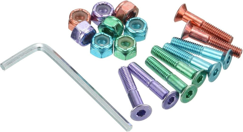 Load image into Gallery viewer, PATIKIL Skateboard Hardware Kit, 1 inch Bevestigingsschroeven Hex Head Bouten Moeren Set met Sleutel voor Longboard Cruiser, Verschillende Kleuren - happygetfit.com

