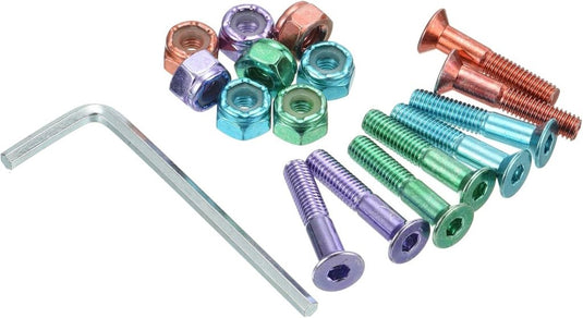PATIKIL Skateboard Hardware Kit, 1 inch Bevestigingsschroeven Hex Head Bouten Moeren Set met Sleutel voor Longboard Cruiser, Verschillende Kleuren - happygetfit.com