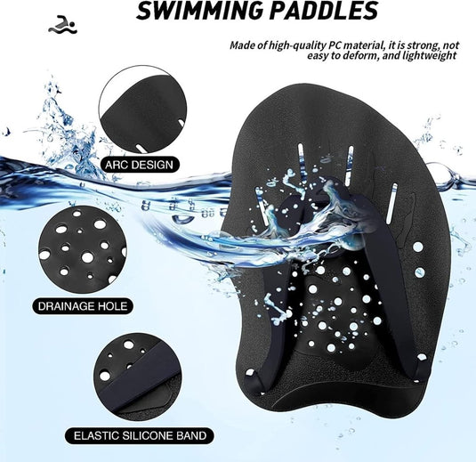 Peddles Zwemmen, uniseks handpeddel voor zwemmen, zwemmen, peddels, trainingshulp, accessoires voor zwembad-trainingsapparaten, volwassenen, kinderen, uniseks - happygetfit.com