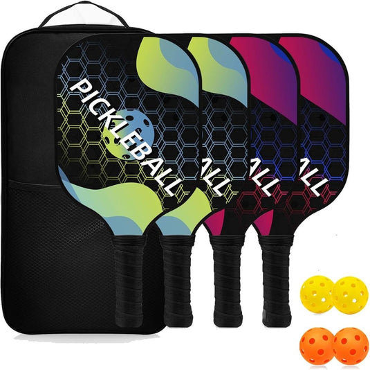 Pickleball set met 4 rackets en 4 ballen - happygetfit.com