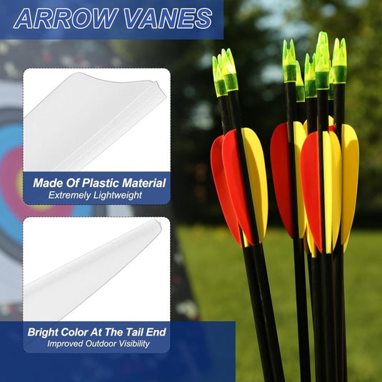 Pijlveren 36 stuks 2,5 inch van kunststof – arrow vanes – boogschieten accessoires - happygetfit.com