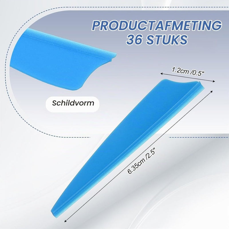 Laad afbeelding in Galerijviewer, Pijlveren 36 stuks 2,5 inch van kunststof – arrow vanes – boogschieten accessoires - happygetfit.com
