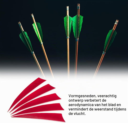 Pijlveren 50 stuks 4 inch van kalkoenveer – arrow fletching – boogschieten accessoires - happygetfit.com