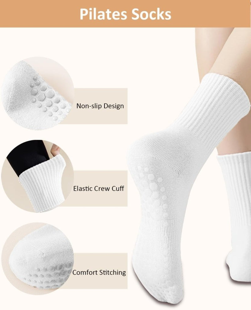 Carica immagine in Galleria Viewer, Pilates antislip sokken dames 4 paar met siliconen grip – yoga sokken – fitness sokken - happygetfit.com
