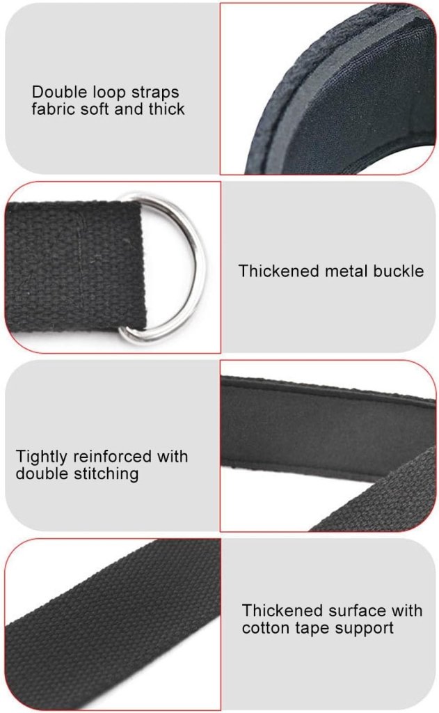 Laad afbeelding in Galerijviewer, Pilates dubbele lusbanden 2 stuks met D-ringen en zachte katoenen voering – reformer straps – pilatesaccessoires - happygetfit.com
