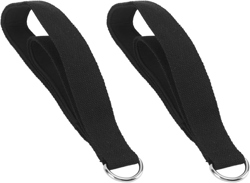 Laad afbeelding in Galerijviewer, Pilates dubbele lusbanden 2 stuks met D-ringen en zachte katoenen voering – reformer straps – pilatesaccessoires - happygetfit.com
