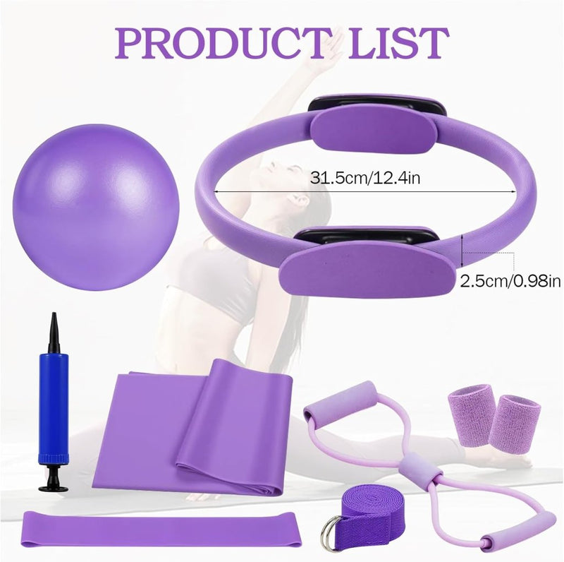 Chargez l'image dans la visionneuse de la galerie, Pilates set voor thuis met ring, bal en weerstandsbanden - happygetfit.com

