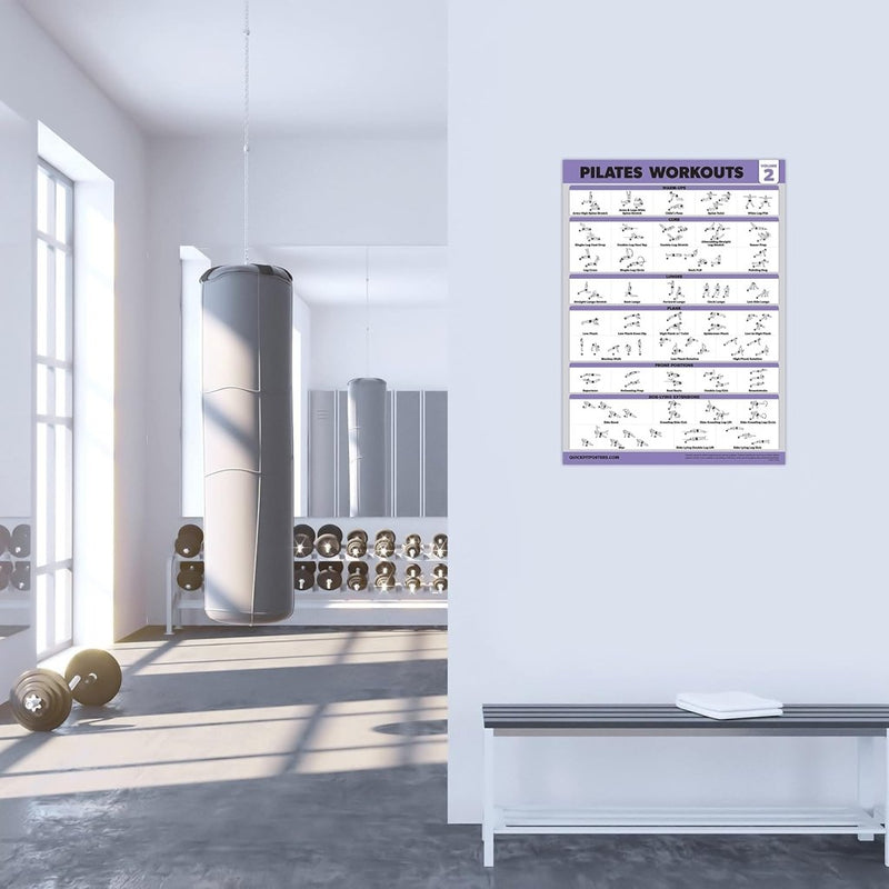 Laad afbeelding in Galerijviewer, Pilates workout posters set van 2 gelamineerd - happygetfit.com
