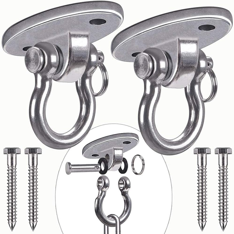 Chargez l'image dans la visionneuse de la galerie, Plafond ophangbeugel van roestvrij staal met gesloten U-ring voor schommels en hangmatten – plafondhaak – bokszakbevestiging - happygetfit.com

