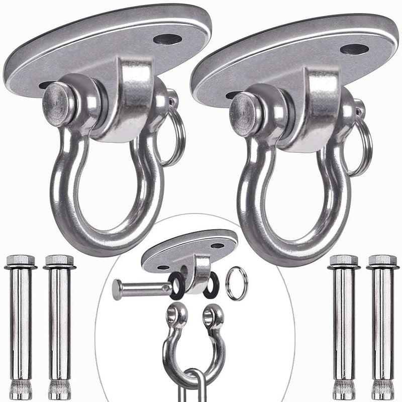 Chargez l'image dans la visionneuse de la galerie, Plafond ophangbeugel van roestvrij staal met gesloten U-ring voor schommels en hangmatten – plafondhaak – bokszakbevestiging - happygetfit.com
