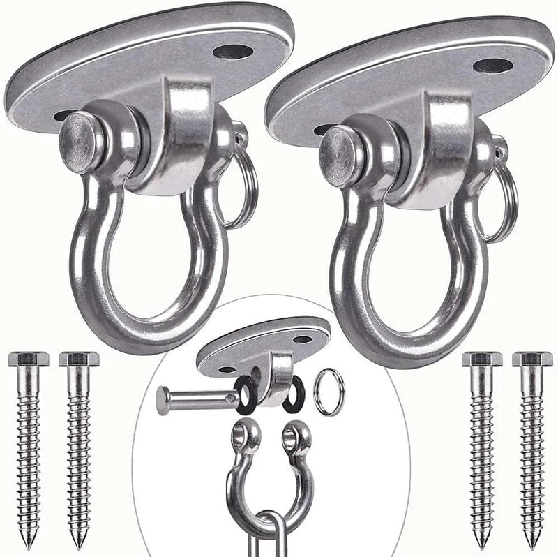 Chargez l'image dans la visionneuse de la galerie, Plafond ophangbeugel van roestvrij staal met gesloten U-ring voor schommels en hangmatten – plafondhaak – bokszakbevestiging - happygetfit.com
