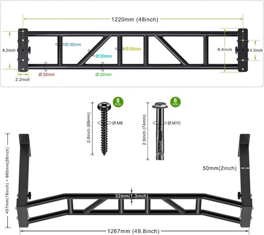 Plafondgemonteerde optrekstang met katrolsysteem en meerdere gripposities – pull-up bar – kabeltrainer - happygetfit.com