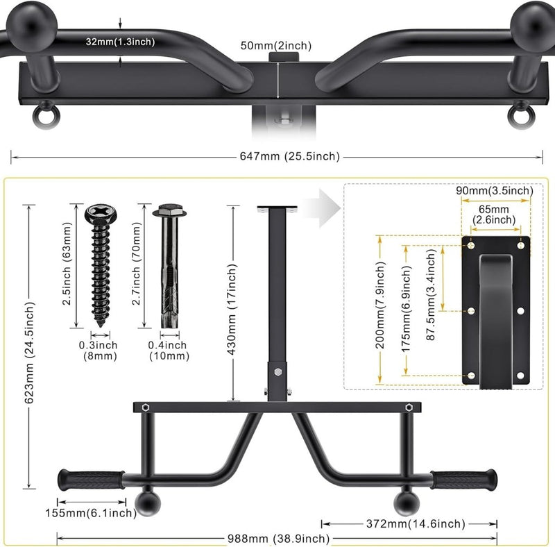 Laad afbeelding in Galerijviewer, Plafondgemonteerde optrekstang met katrolsysteem en meerdere gripposities – pull-up bar – kabeltrainer - happygetfit.com
