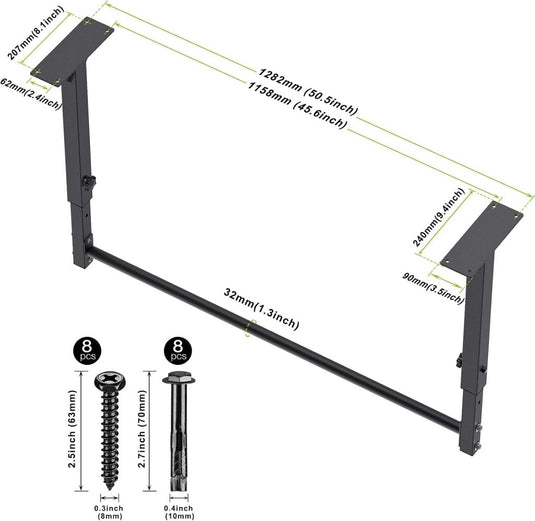 Plafondgemonteerde optrekstang met katrolsysteem en meerdere gripposities – pull-up bar – kabeltrainer - happygetfit.com