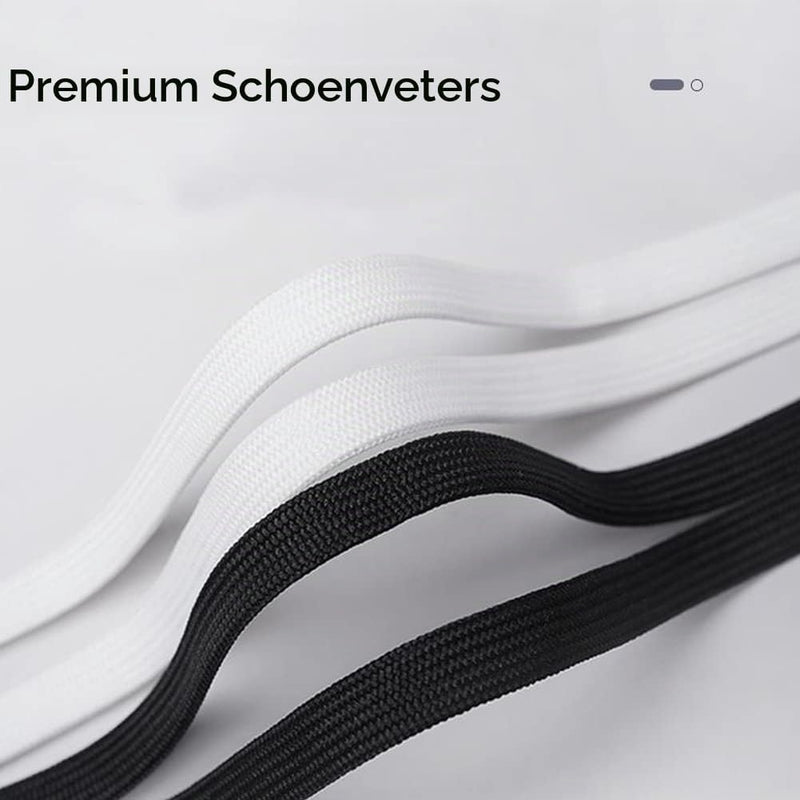 Laad afbeelding in Galerijviewer, Platte schoenveters 8 mm breed van slijtvast polyester voor sneakers sportschoenen en hardloopschoenen – vervangveters – sportveters - happygetfit.com

