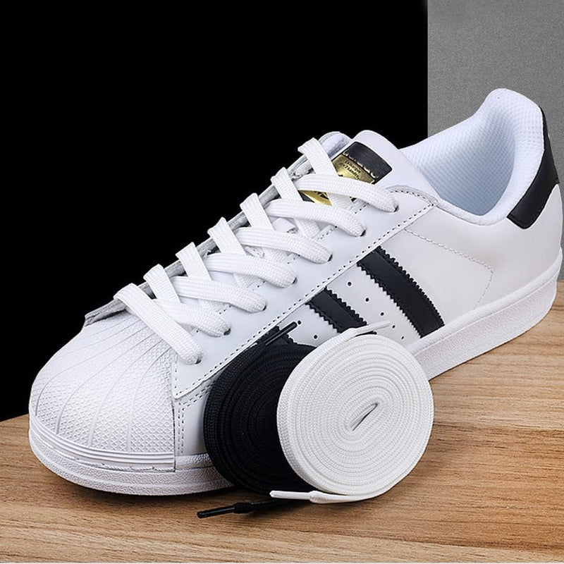 Laad afbeelding in Galerijviewer, Platte schoenveters 8 mm breed van slijtvast polyester voor sneakers sportschoenen en hardloopschoenen – vervangveters – sportveters - happygetfit.com
