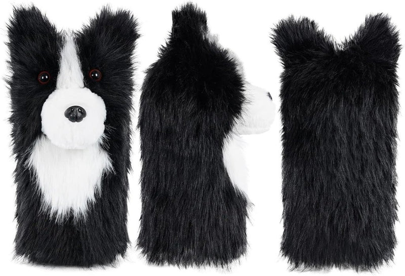 Laden Sie das Bild in Galerie -Viewer, Pluche golfclubhoes met border collie hondenontwerp voor drivers tot 460cc – hondenheadcover – golfcadeau - happygetfit.com
