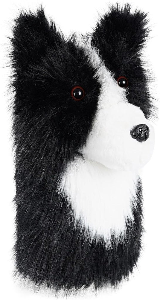 Pluche golfclubhoes met border collie hondenontwerp voor drivers tot 460cc – hondenheadcover – golfcadeau - happygetfit.com