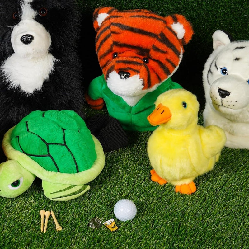 Laden Sie das Bild in Galerie -Viewer, Pluche golfclubhoes met border collie hondenontwerp voor drivers tot 460cc – hondenheadcover – golfcadeau - happygetfit.com
