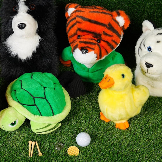 Pluche golfclubhoes met eendenontwerp voor drivers tot 460cc – dierenheadcover – golfartikelen - happygetfit.com