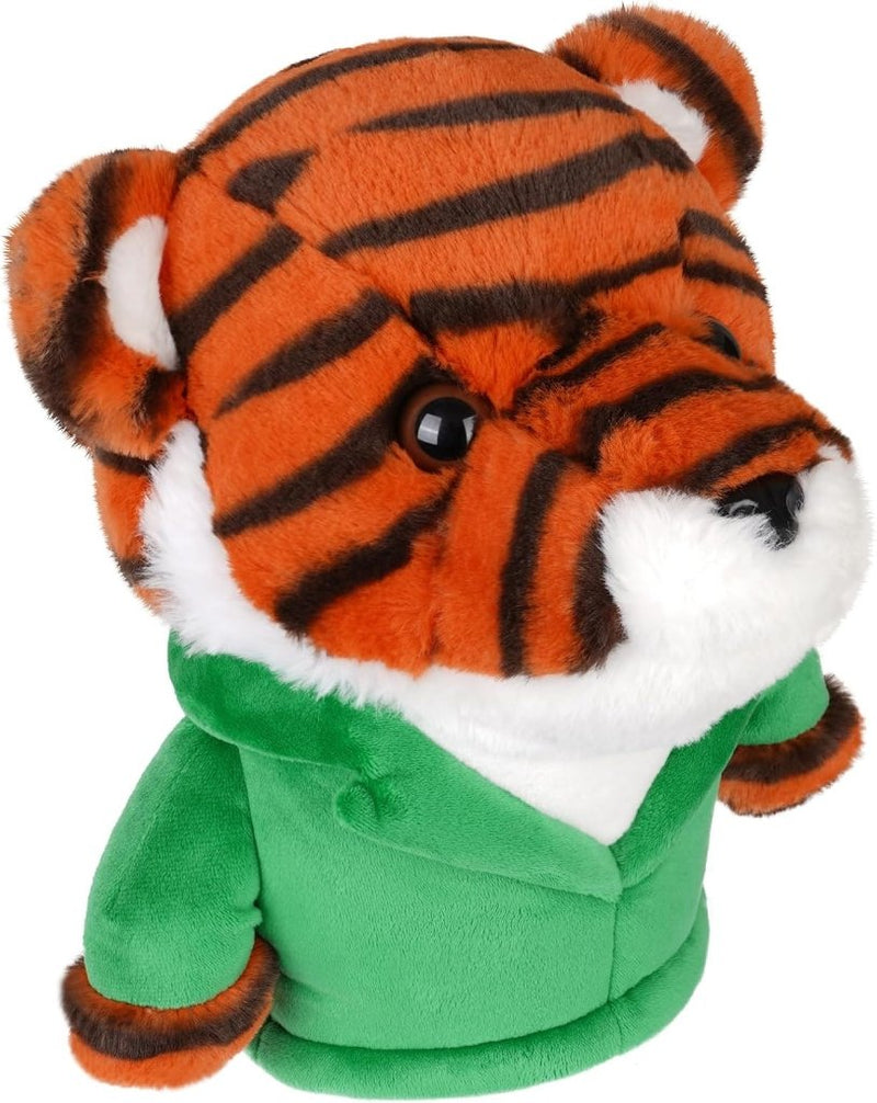 Carica l’immagine nel visualizzatore della galleria, Pluche golfclubhoes met tijger in groene jas voor drivers tot 460cc – dierenheadcover – golfcadeau - happygetfit.com

