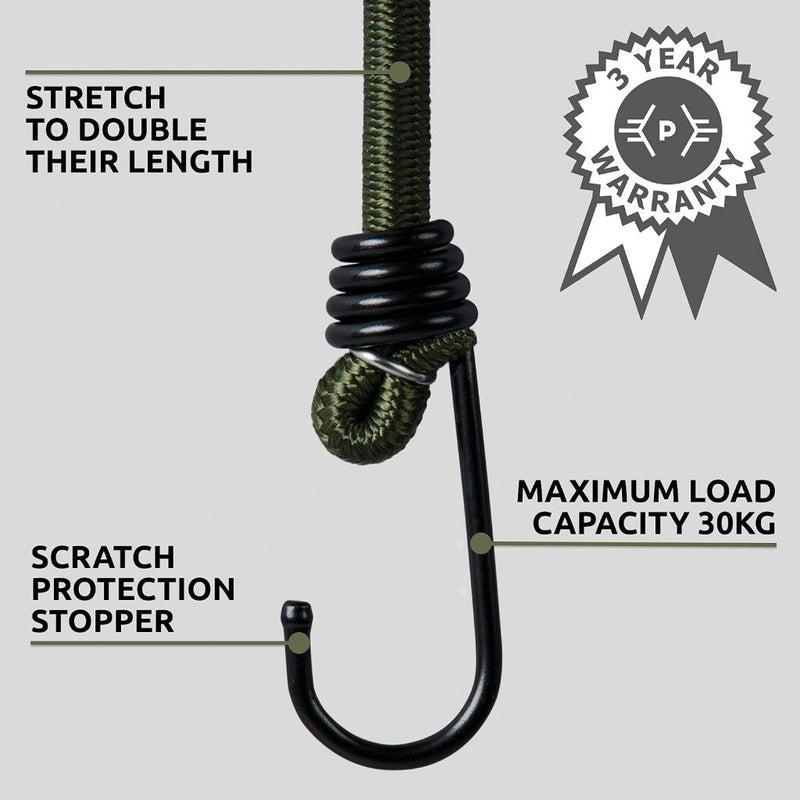 Load image into Gallery viewer, Pluvios Robuuste snelbinders met haken, 10 stuks, maat naar keuze, elastische multifunctionele rubberen spanbanden voor bagage, dakdragers, camping, weerbestendig, UV-bestendige snelbinder, 30 cm - happygetfit.com
