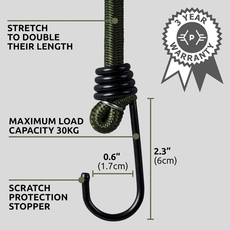 Load image into Gallery viewer, Pluvios Robuuste snelbinders met haken, 10 stuks, maat naar keuze, elastische multifunctionele rubberen spanbanden voor bagage, dakdragers, camping, weerbestendig, UV-bestendige snelbinder, 30 cm - happygetfit.com
