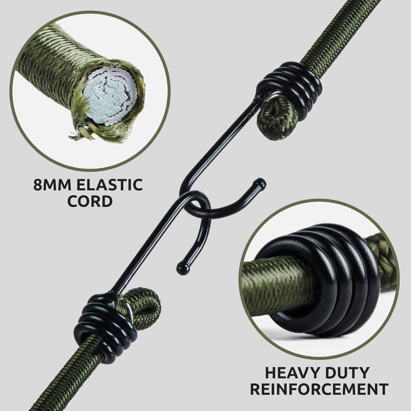 Load image into Gallery viewer, Pluvios Robuuste snelbinders met haken, 10 stuks, maat naar keuze, elastische multifunctionele rubberen spanbanden voor bagage, dakdragers, camping, weerbestendig, UV-bestendige snelbinder, 30 cm - happygetfit.com
