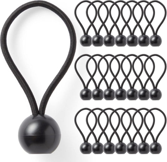 Pluvios Robuuste snelbinders met haken, 10 stuks, maat naar keuze, elastische multifunctionele rubberen spanbanden voor bagage, dakdragers, camping, weerbestendig, UV-bestendige snelbinder, 30 cm - happygetfit.com