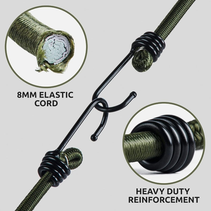 Load image into Gallery viewer, Pluvios Robuuste snelbinders met haken, 10 stuks, maat naar keuze, elastische multifunctionele rubberen spanbanden voor bagage, dakdragers, camping, weerbestendig, UV-bestendige snelbinder, 30 cm - happygetfit.com
