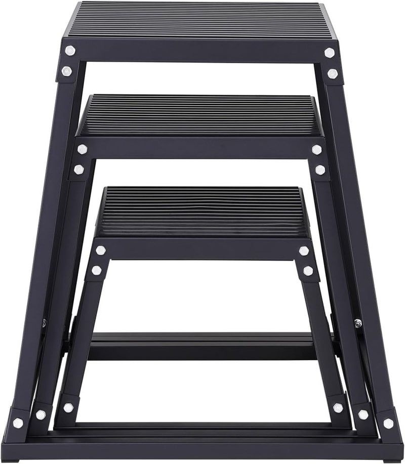 Laad afbeelding in Galerijviewer, Plyo box set 3 stuks 30 46 en 61 cm van staal tot 227 kg – jump box – plyometrische training - happygetfit.com

