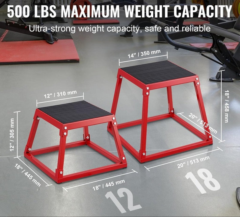 Laad afbeelding in Galerijviewer, Plyo box set 3 stuks 30 46 en 61 cm van staal tot 227 kg – jump box – plyometrische training - happygetfit.com
