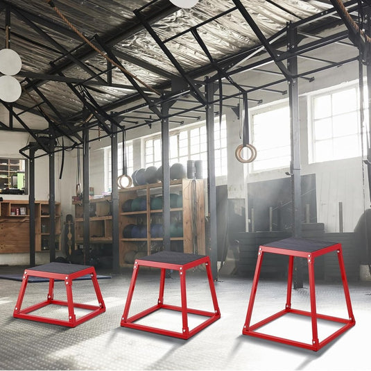 Plyo box set met meerdere hoogtes 30-76 cm en antislip platform – jump boxes – plyometrische training - happygetfit.com