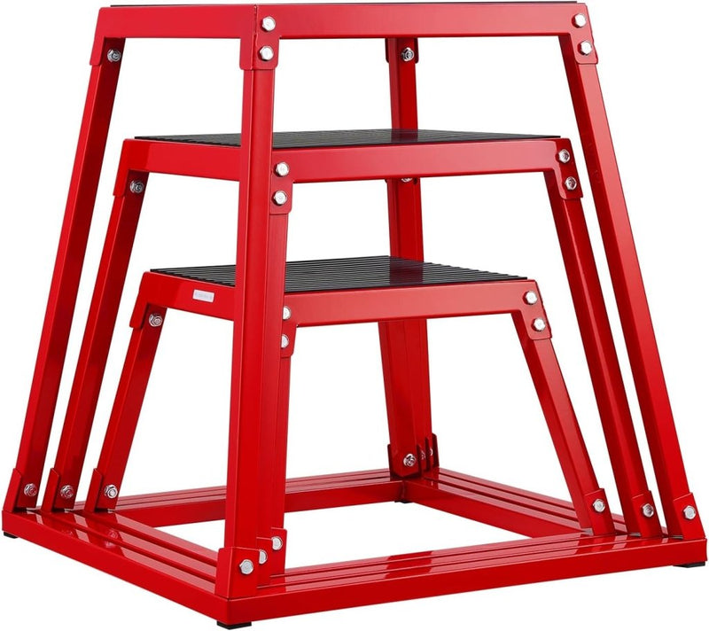 Laad afbeelding in Galerijviewer, Plyo box set met meerdere hoogtes 30-76 cm en antislip platform – jump boxes – plyometrische training - happygetfit.com
