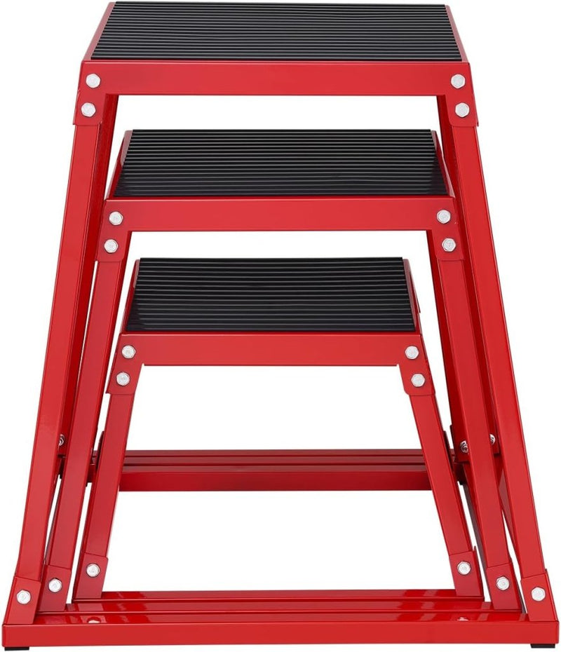 Laad afbeelding in Galerijviewer, Plyo box set met meerdere hoogtes 30-76 cm en antislip platform – jump boxes – plyometrische training - happygetfit.com
