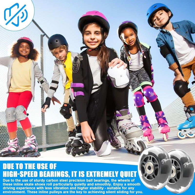Load image into Gallery viewer, PORFOYO Inline skate wielen, 8 stuks lichtgevende rolschaatsen, wielen 76 mm, inline skate onderdelen, wielen met kogellagers, universele PU-wielen voor alle soorten rolschaatsen (76 mm) - happygetfit.com

