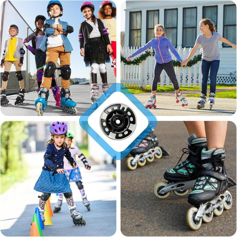 Load image into Gallery viewer, PORFOYO Inline skate wielen, 8 stuks lichtgevende rolschaatsen, wielen 76 mm, inline skate onderdelen, wielen met kogellagers, universele PU-wielen voor alle soorten rolschaatsen (76 mm) - happygetfit.com
