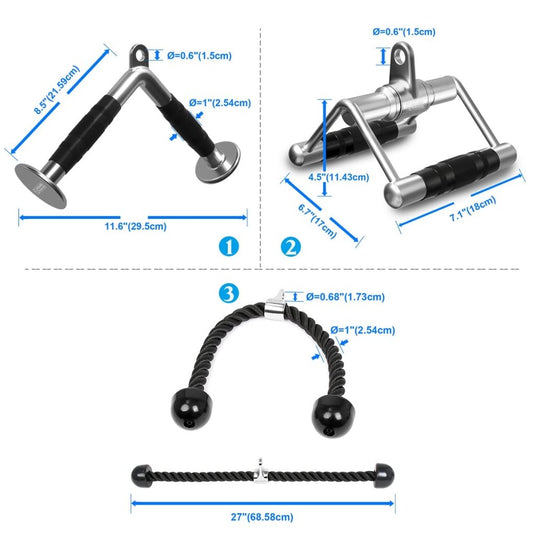 POWER GUIDANCE Cable Machine Attachment, LAT Pulldown Attachments, Cable Attachments for Gym, Home Gym Accessories - happygetfit.com