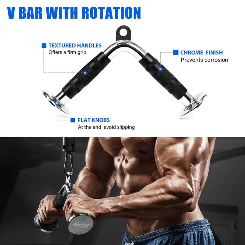 Laad afbeelding in Galerijviewer, POWER GUIDANCE Cable Machine Attachment, LAT Pulldown Attachments, Cable Attachments for Gym, Home Gym Accessories - happygetfit.com
