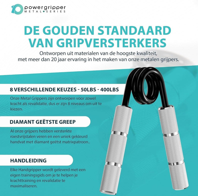 Load image into Gallery viewer, Powerball Metal Power Grippers Professional Grade - 8 weerstanden voor Grip, Pols &amp; Arm Training (50lbs - 400lbs) - happygetfit.com

