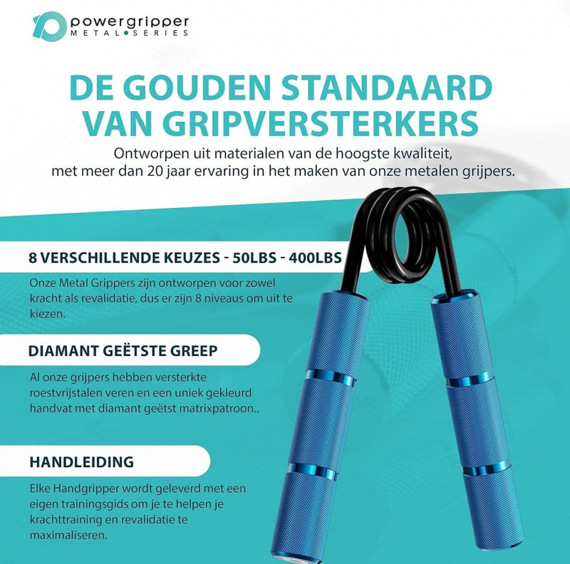 Load image into Gallery viewer, Powerball Metal Power Grippers Professional Grade - 8 weerstanden voor Grip, Pols &amp; Arm Training (50lbs - 400lbs) - happygetfit.com
