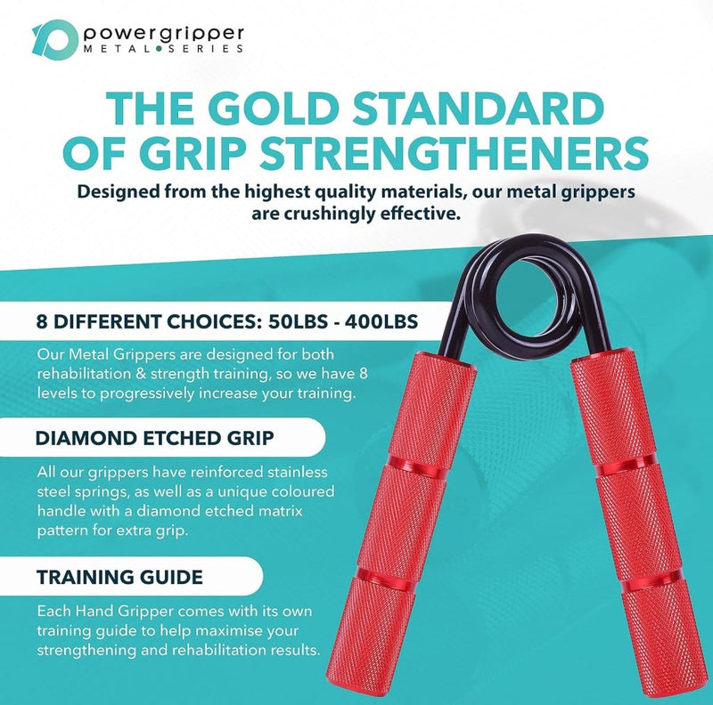 Load image into Gallery viewer, Powerball Metal Power Grippers Professional Grade - 8 weerstanden voor Grip, Pols &amp; Arm Training (50lbs - 400lbs) - happygetfit.com
