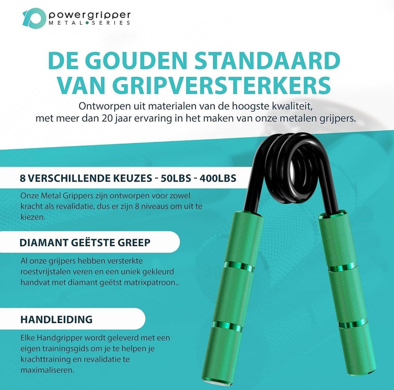 Load image into Gallery viewer, Powerball Metal Power Grippers Professional Grade - 8 weerstanden voor Grip, Pols &amp; Arm Training (50lbs - 400lbs) - happygetfit.com
